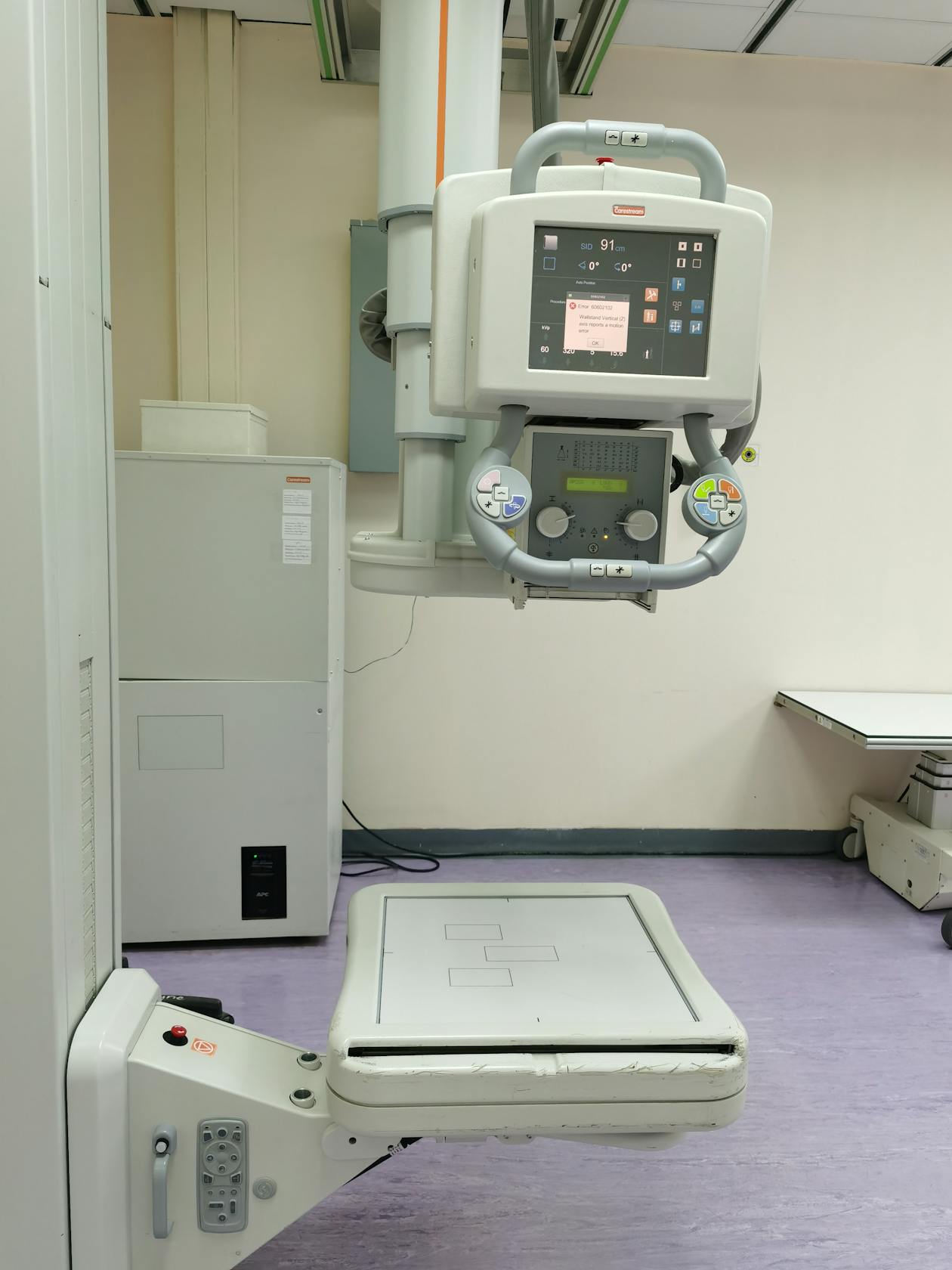 Modern X-ray equipment in a clinical radiology setting